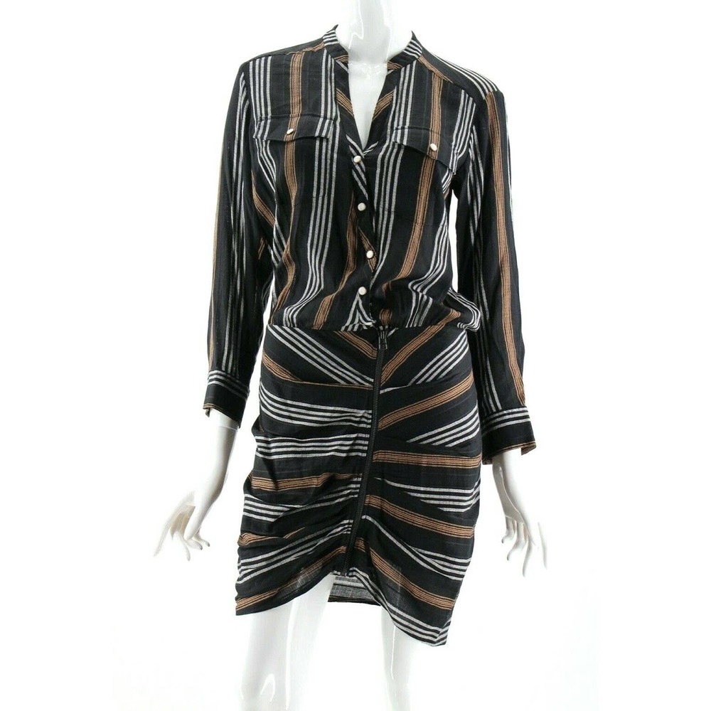 Veronica Beard Emory Ruched Cargo Shirt Dress 2